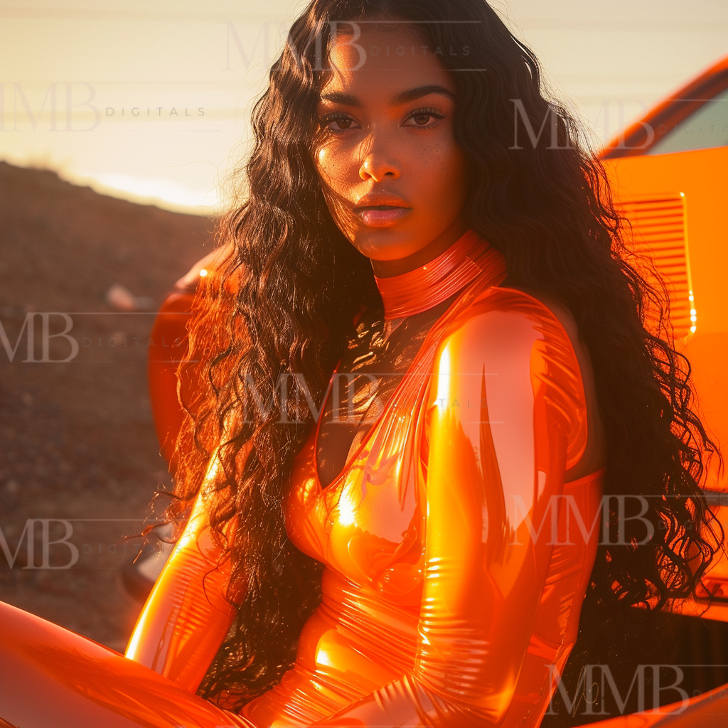 Ladies in orange hair photoshoot (11 stock photos)